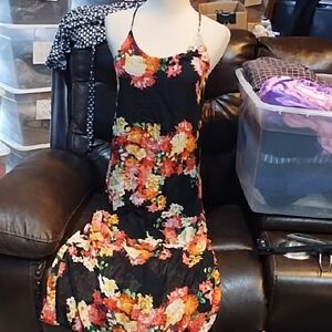 Tobi Black Floral Maxi Dress